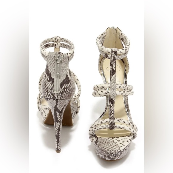 Jessica Simpson Solena Mojito Snakeskin Dress Sandals Size 8.5 NWOB - Picture 3 of 14